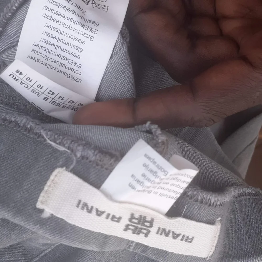 Designer RIANI PULL ON 360 STRETCH JEANS LEGGING JEGGINGS Grey 10 w/Measurements - Picture 4 of 4